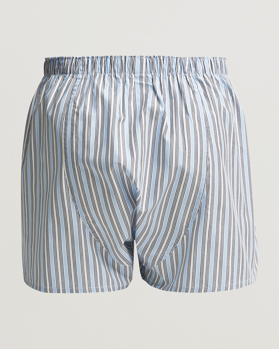 Herren | Unterhosen | Sunspel | Woven Cotton Boxers Blue Mix Stripe