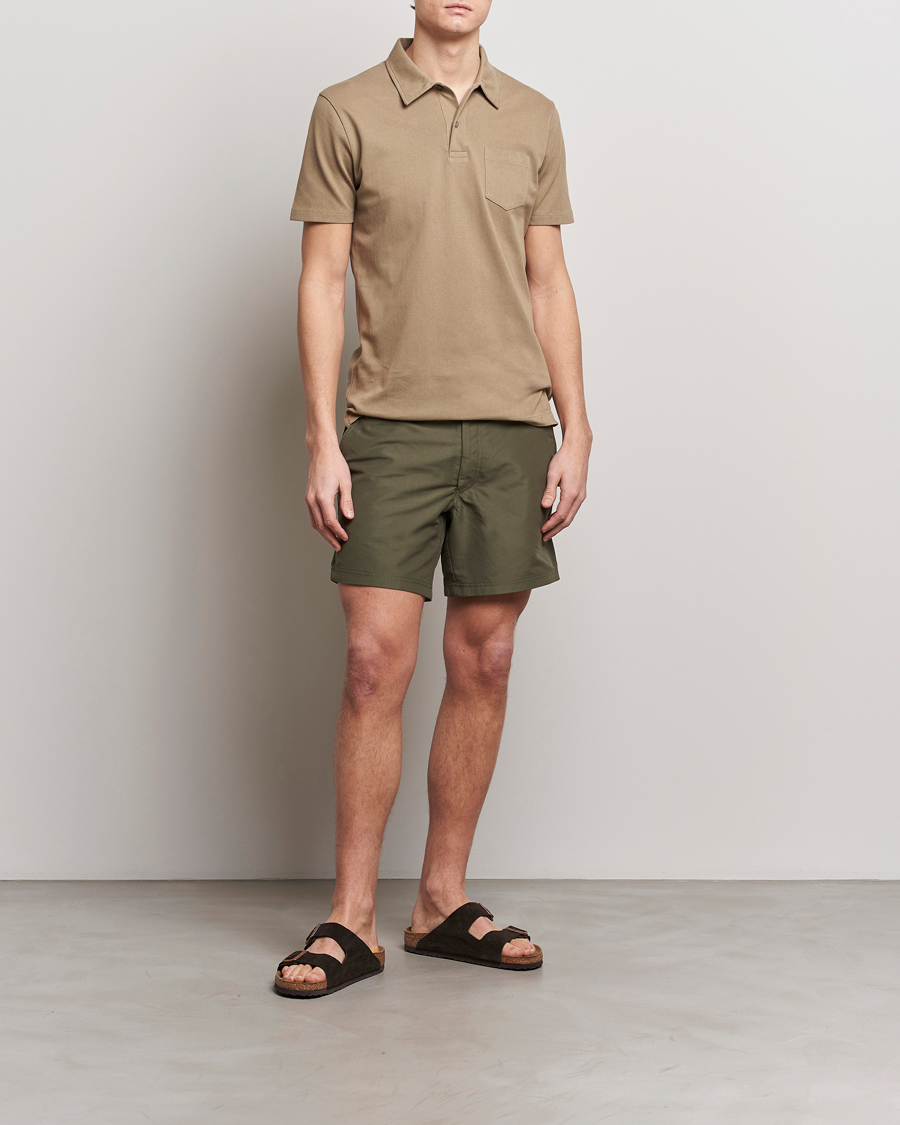 Herren | Badehosen | Sunspel | Recycled Seaqual Tailored Swim Shorts Hunter Green