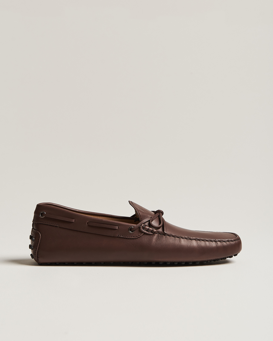 Herren | Tod's Lacetto Gommino Carshoe Dark Brown Calf | Tod's | Lacetto Gommino Carshoe Dark Brown Calf