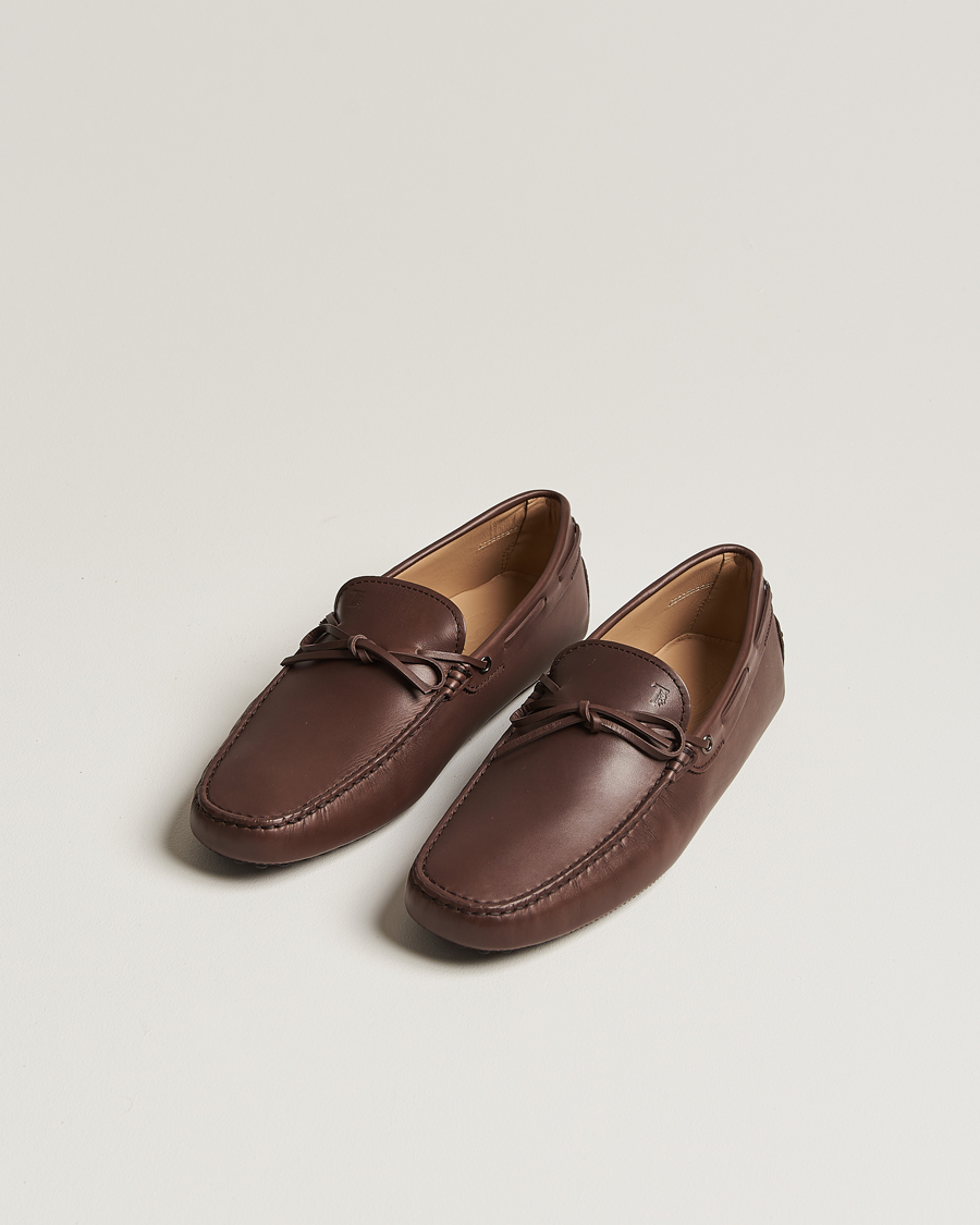 Herren | Tod's Lacetto Gommino Carshoe Dark Brown Calf | Tod's | Lacetto Gommino Carshoe Dark Brown Calf