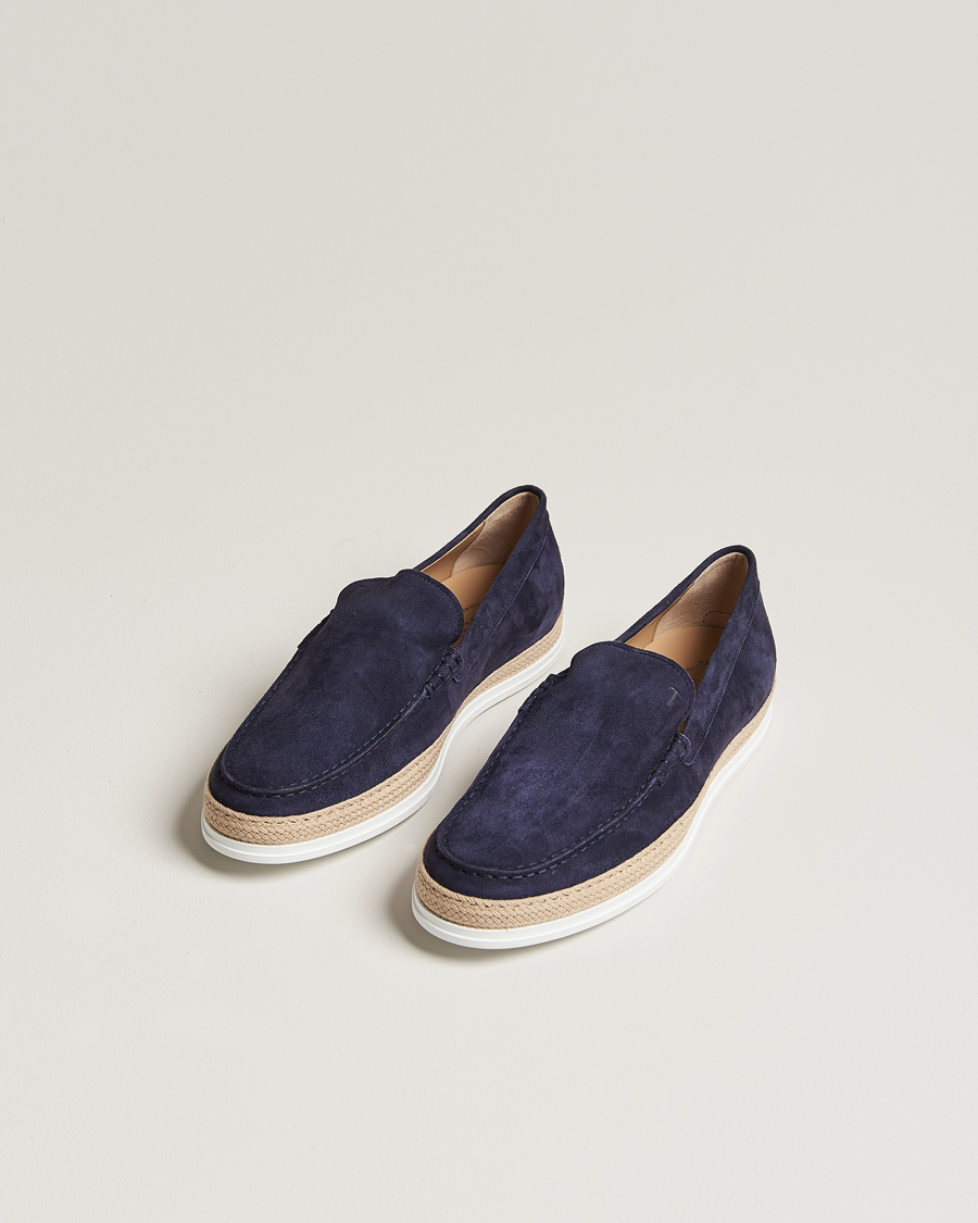 Herren | Tod's Raffia Loafer Navy Suede | Tod's | Raffia Loafer Navy Suede