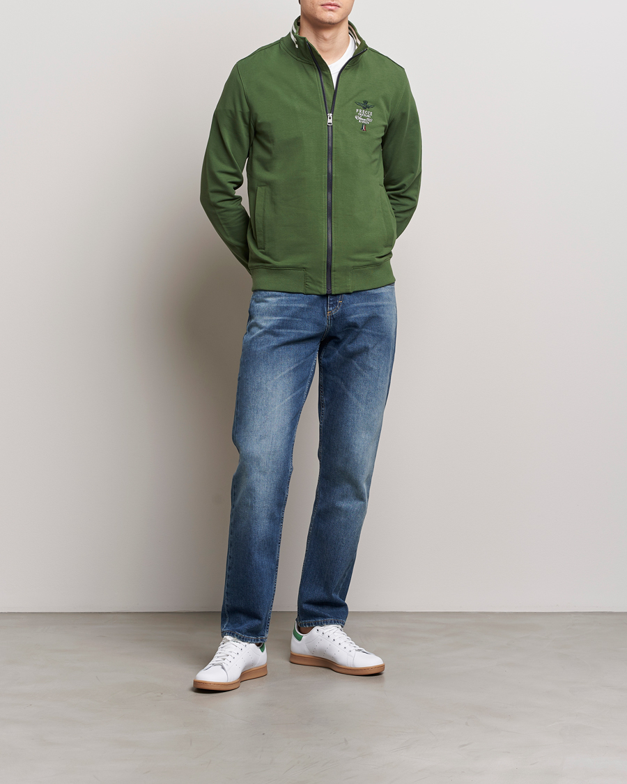 Herren | Pullover | Aeronautica Militare | Full Zip Sweater Seaweed Green