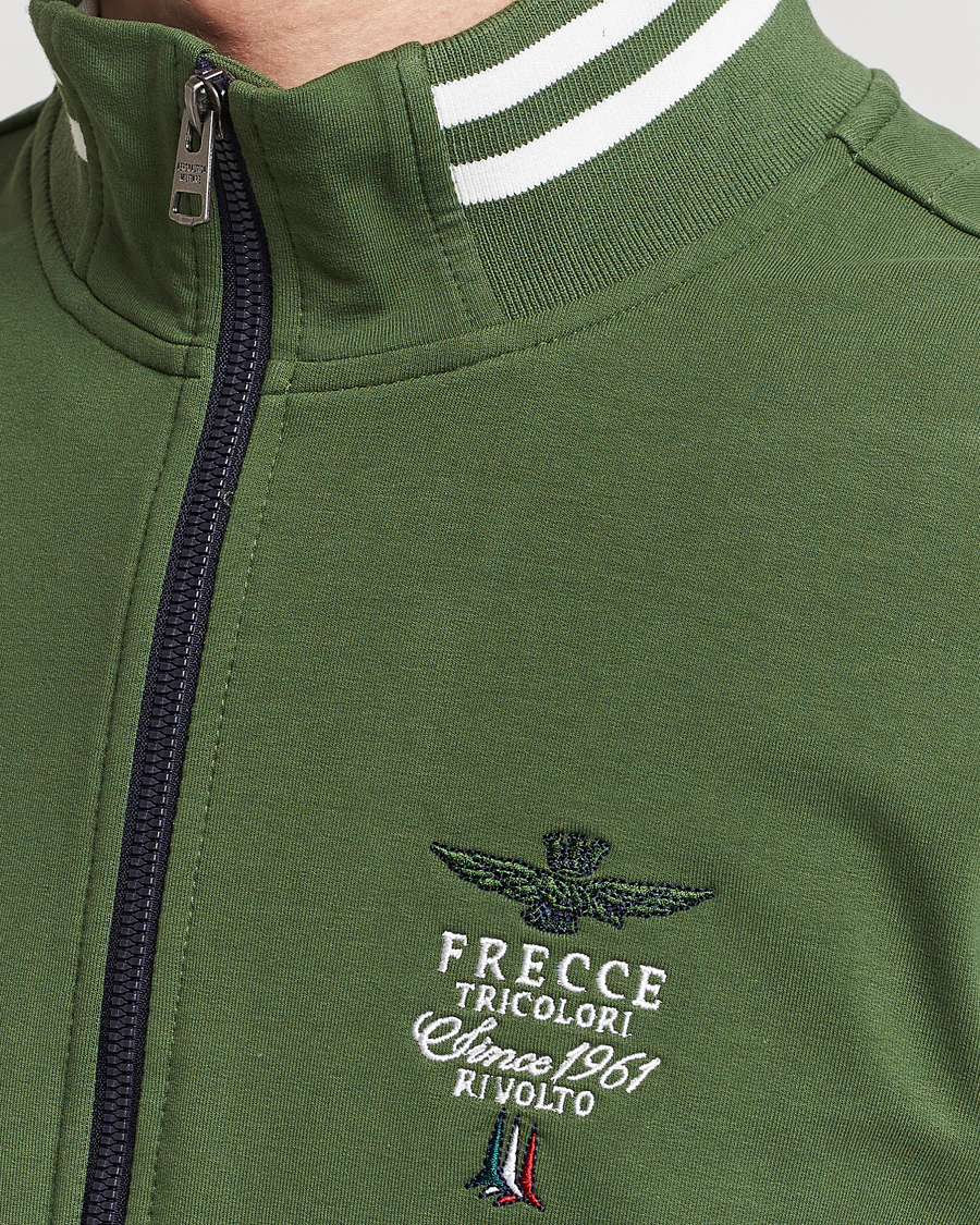 Herren | Pullover | Aeronautica Militare | Full Zip Sweater Seaweed Green