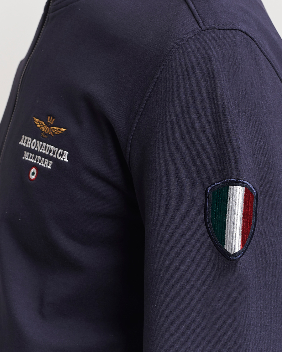 Herren | Pullover | Aeronautica Militare | Full Zip Tricolori Sweater Navy