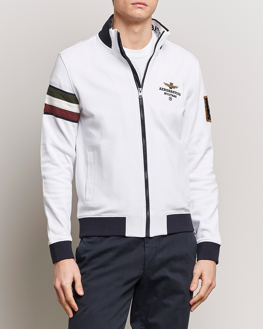Herren | 30% sale | Aeronautica Militare | Full Zip Tricolori Sweater Off White