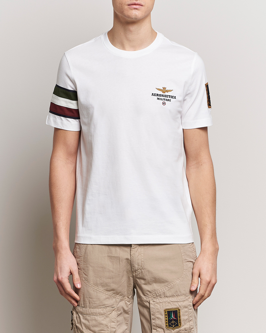 Herren | Sale | Aeronautica Militare | Tricolori Crew Neck T-Shirt Off White