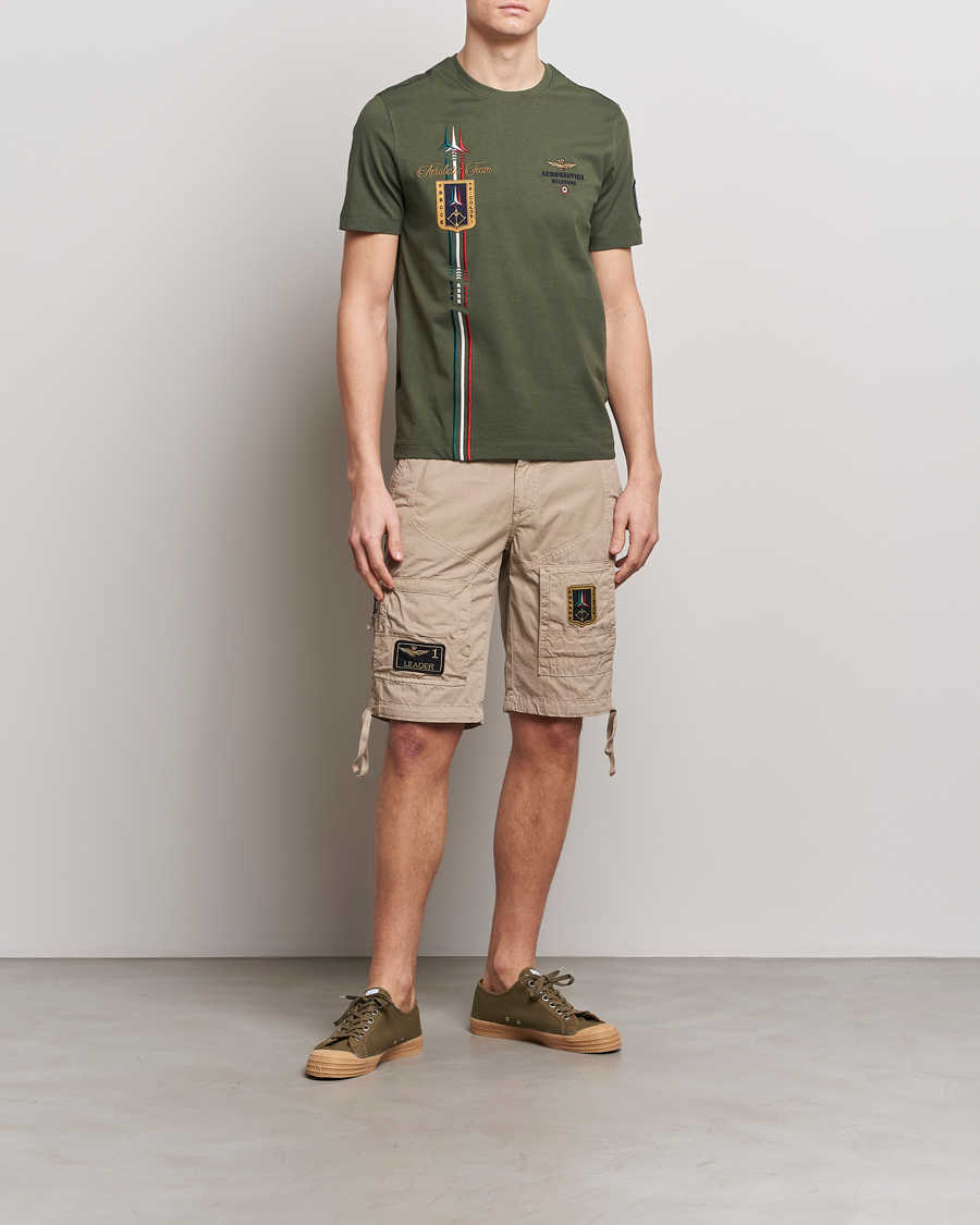 Herren | T-Shirts | Aeronautica Militare | Tricolori Crew Neck T-Shirt Verde Green