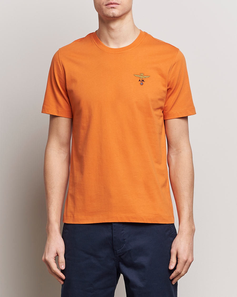 Herren | Kurzarm T-Shirt | Aeronautica Militare | TS1580 Crew Neck T-Shirt Carrot Orange
