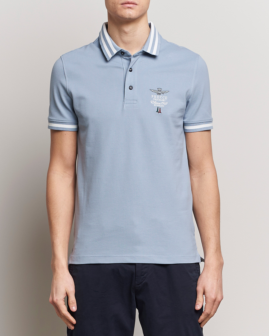 Herren | Poloshirts | Aeronautica Militare | Tipped Polo Glacier Blue