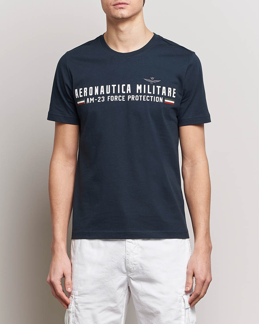 Herren | Kurzarm T-Shirt | Aeronautica Militare | Logo Crew Neck T-Shirt Navy