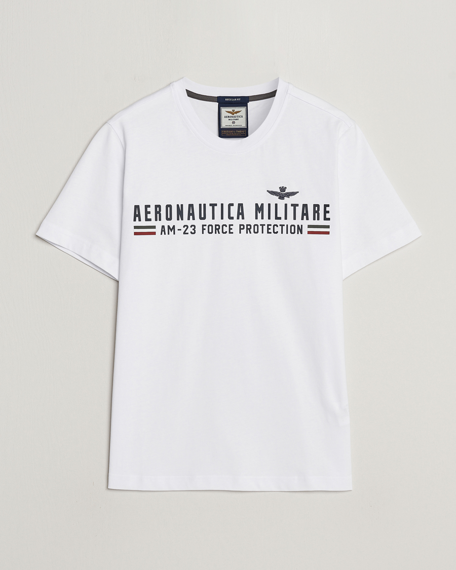 Herren | T-Shirts | Aeronautica Militare | Logo Crew Neck T-Shirt Off White