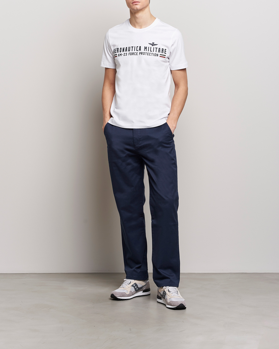 Herren | T-Shirts | Aeronautica Militare | Logo Crew Neck T-Shirt Off White