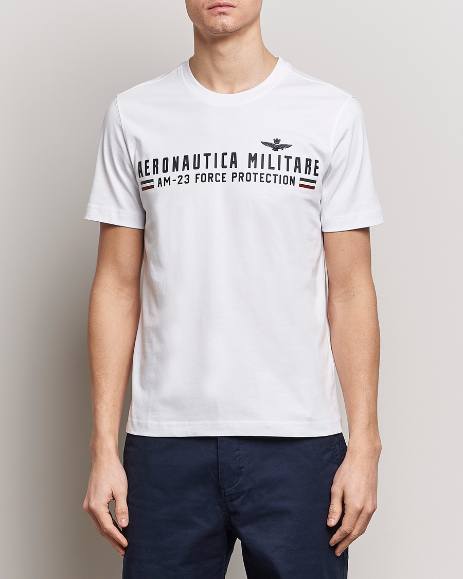 Herren | T-Shirts | Aeronautica Militare | Logo Crew Neck T-Shirt Off White