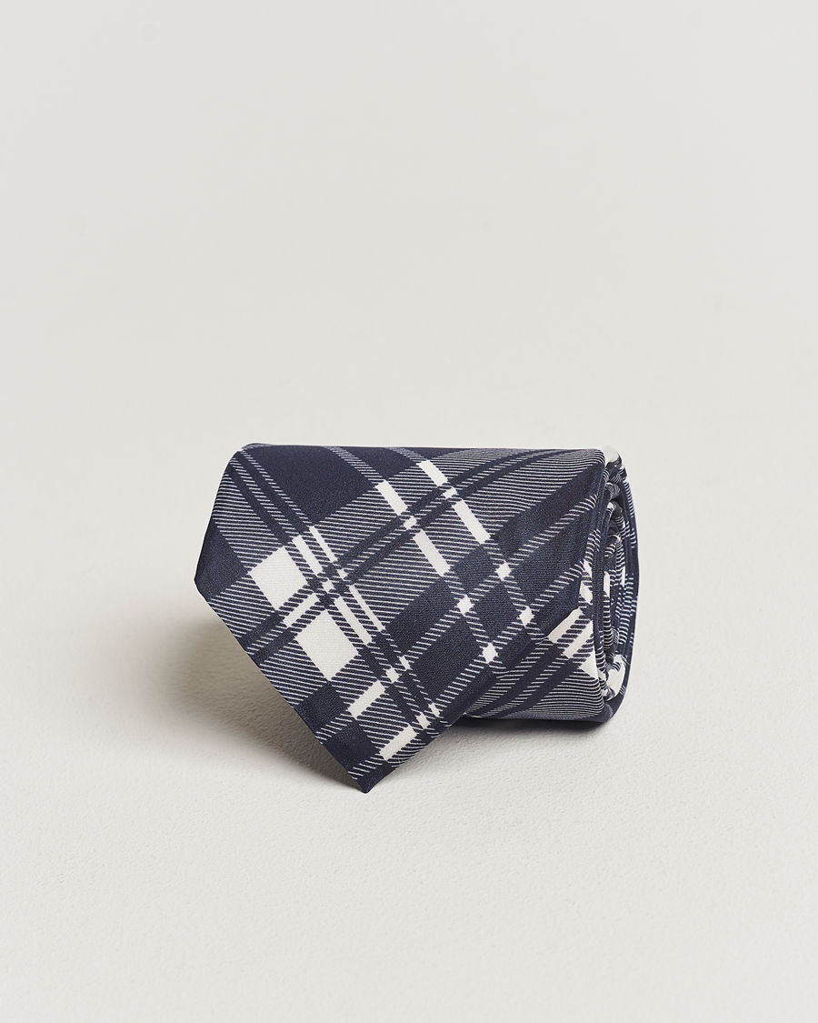 Herren | Ralph Lauren Purple Label Monocolor Plaid Silk Tie Navy | Ralph Lauren Purple Label | Monocolor Plaid Silk Tie Navy