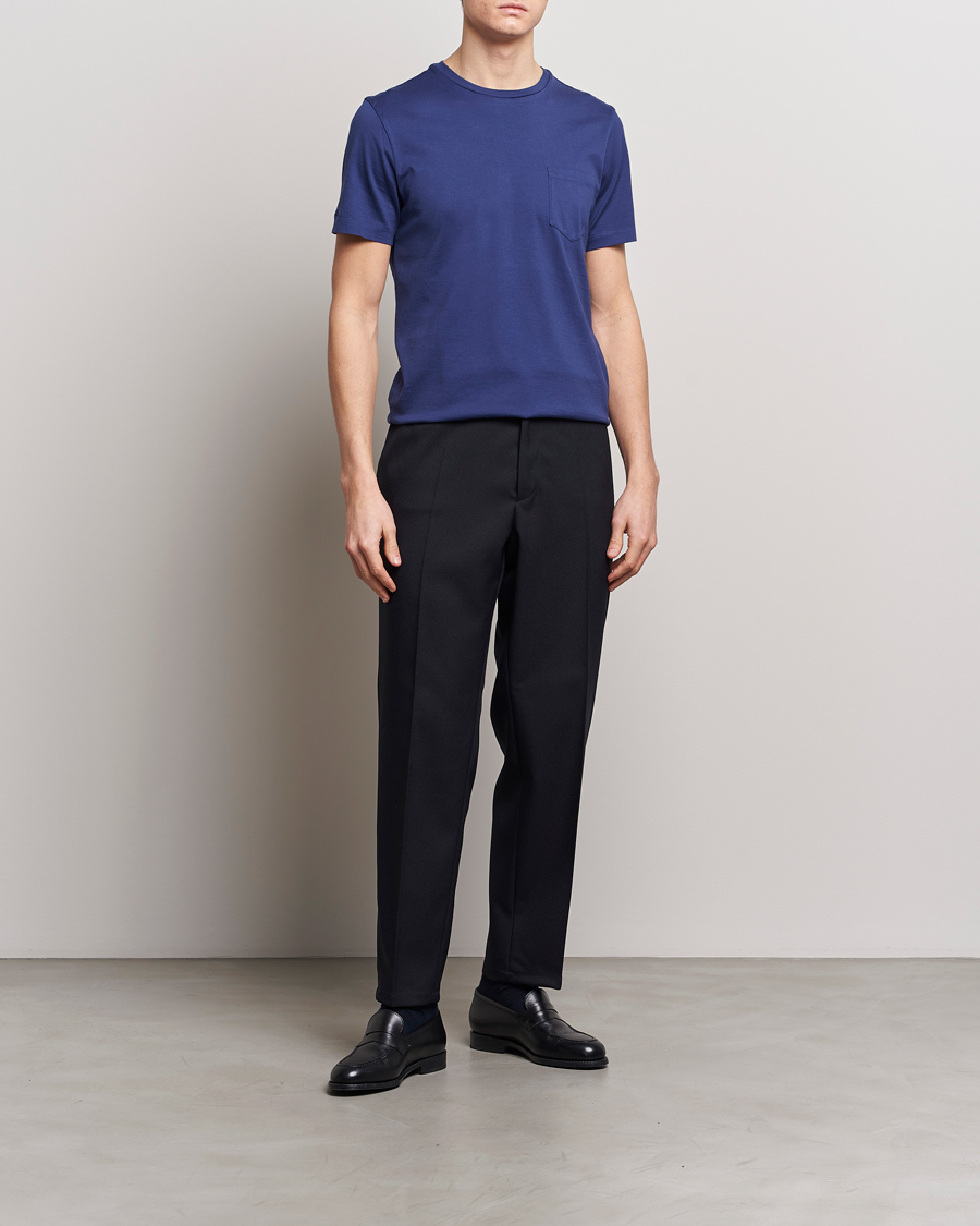 Herren | T-Shirts | Ralph Lauren Purple Label | Garment Dyed Cotton T-Shirt Spring Navy