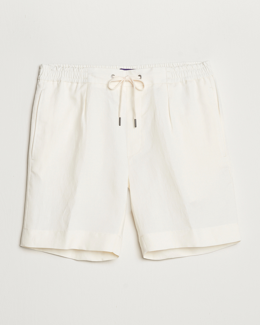 Herren | Shorts | Ralph Lauren Purple Label | Linen/Silk Drawstring Shorts White