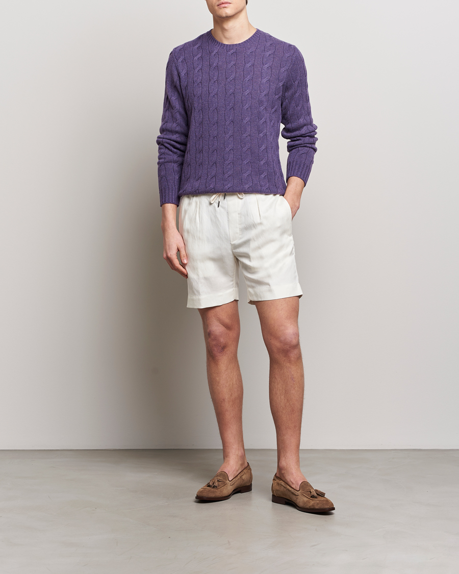 Herren | Shorts | Ralph Lauren Purple Label | Linen/Silk Drawstring Shorts White