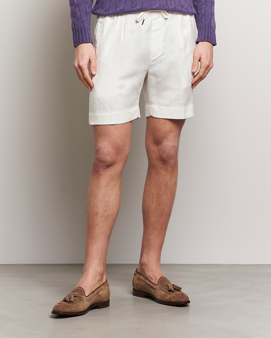Herren | Shorts | Ralph Lauren Purple Label | Linen/Silk Drawstring Shorts White