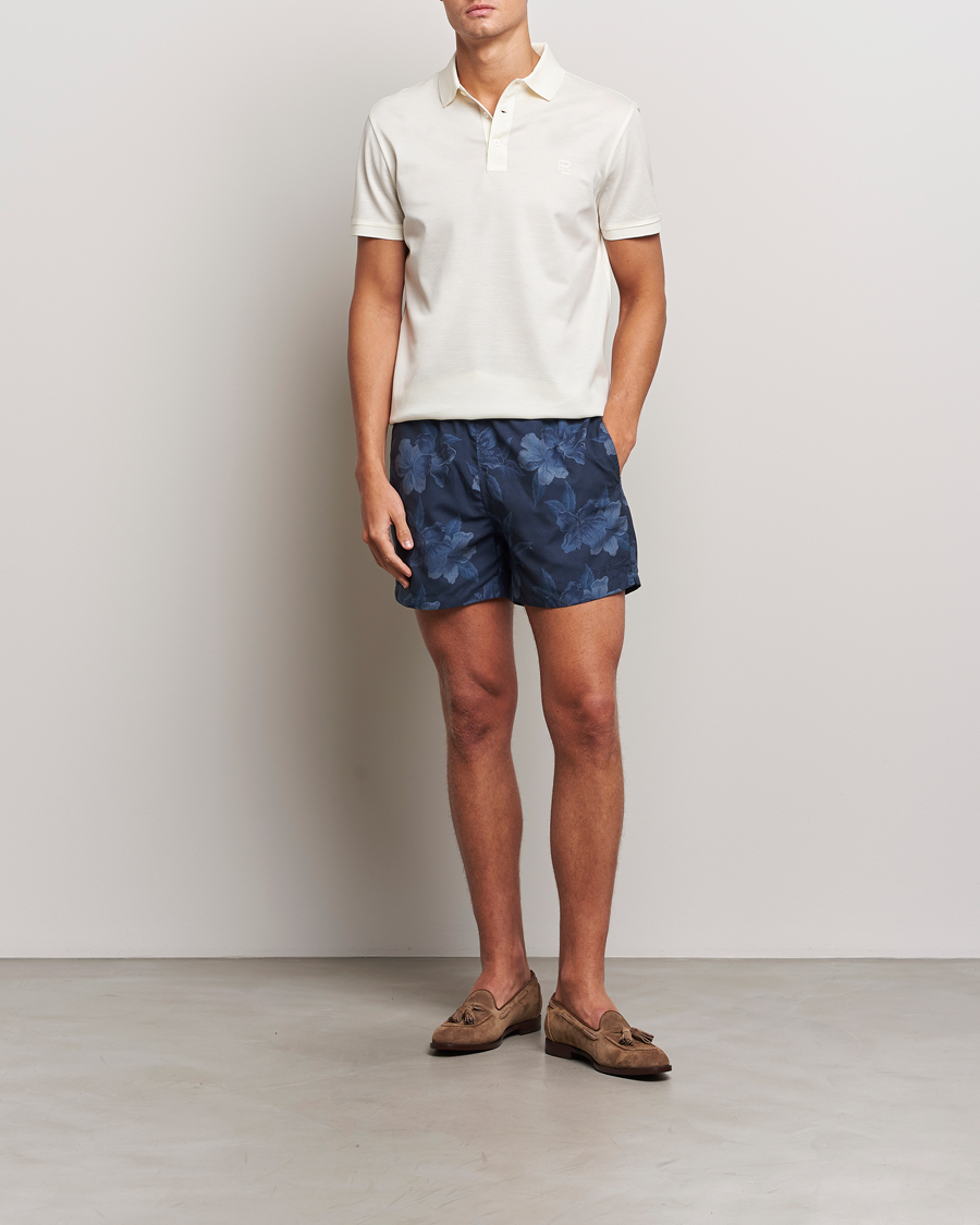 Herren | Badehosen | Ralph Lauren Purple Label | Amalfi Swim Shorts Navy Hibiscus