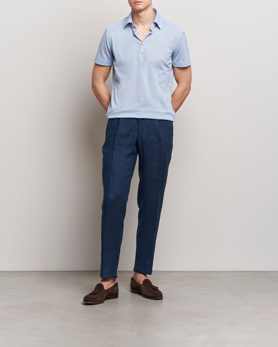 Herren | Hosen | Kiton | Pure Linen Drawstring Trousers Dark Blue