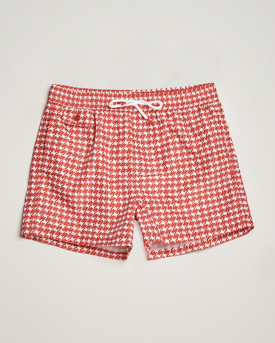 Herren | Badehosen | Kiton | Printed Nylon Swim Shorts Red