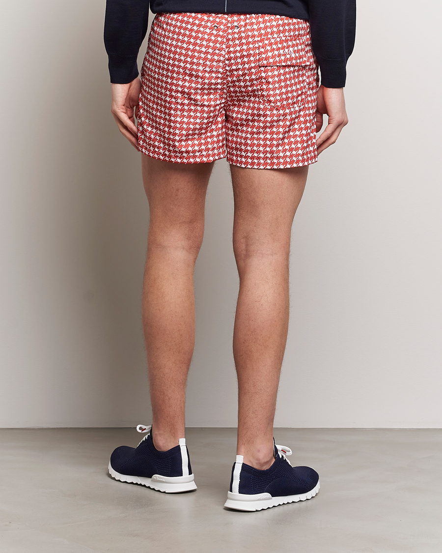 Herren | Badehosen | Kiton | Printed Nylon Swim Shorts Red