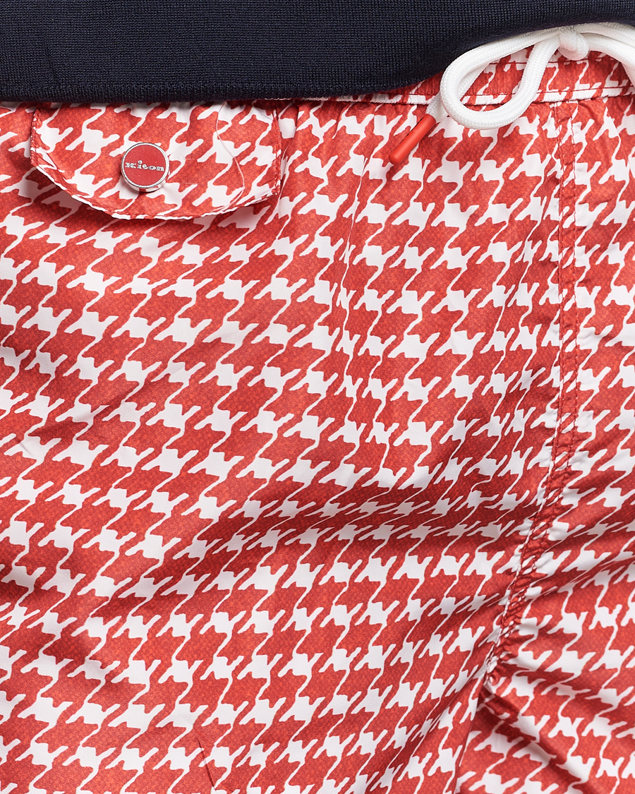 Herren | Badehosen | Kiton | Printed Nylon Swim Shorts Red