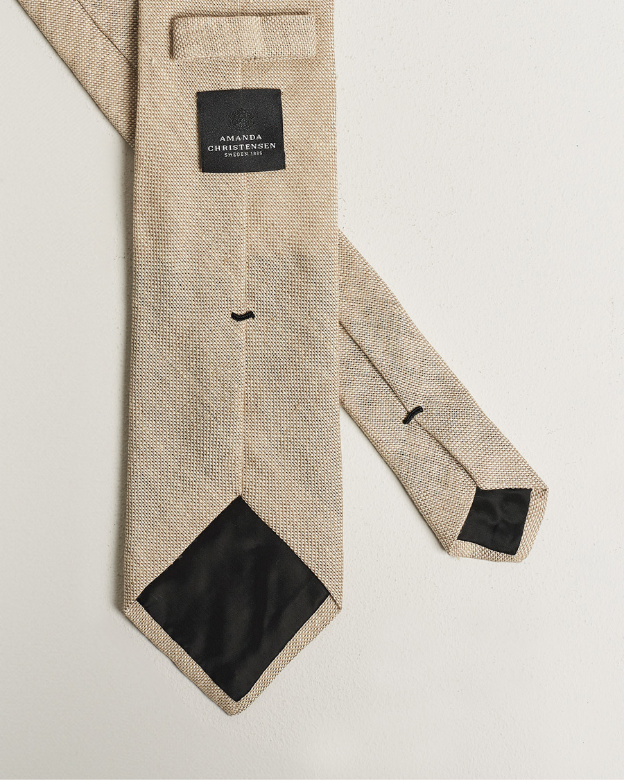 Herren | Krawatten | Amanda Christensen | Hopsack Linen 8cm Tie Sand