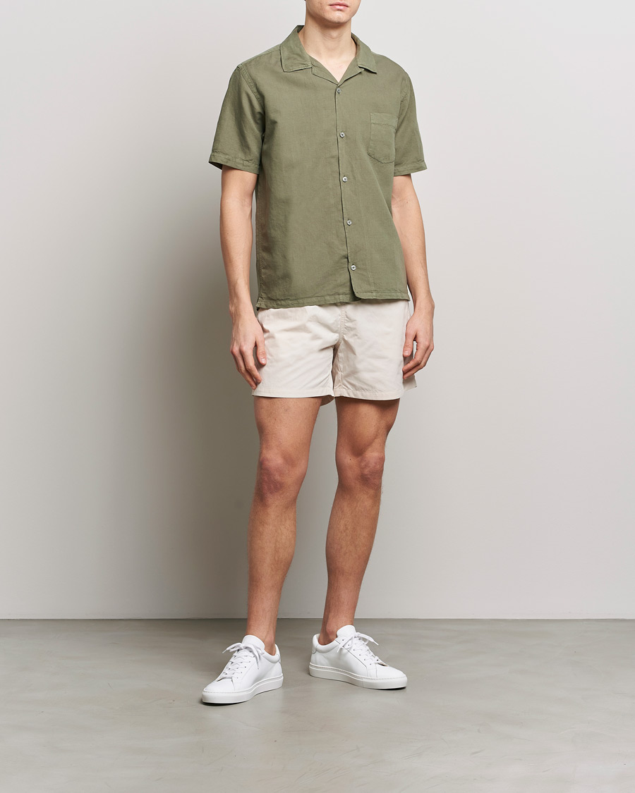 Herren | Hemden | Colorful Standard | Cotton/Linen Short Sleeve Shirt Dusty Olive