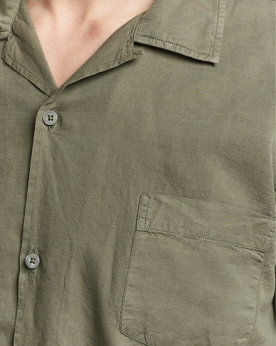 Herren | Hemden | Colorful Standard | Cotton/Linen Short Sleeve Shirt Dusty Olive