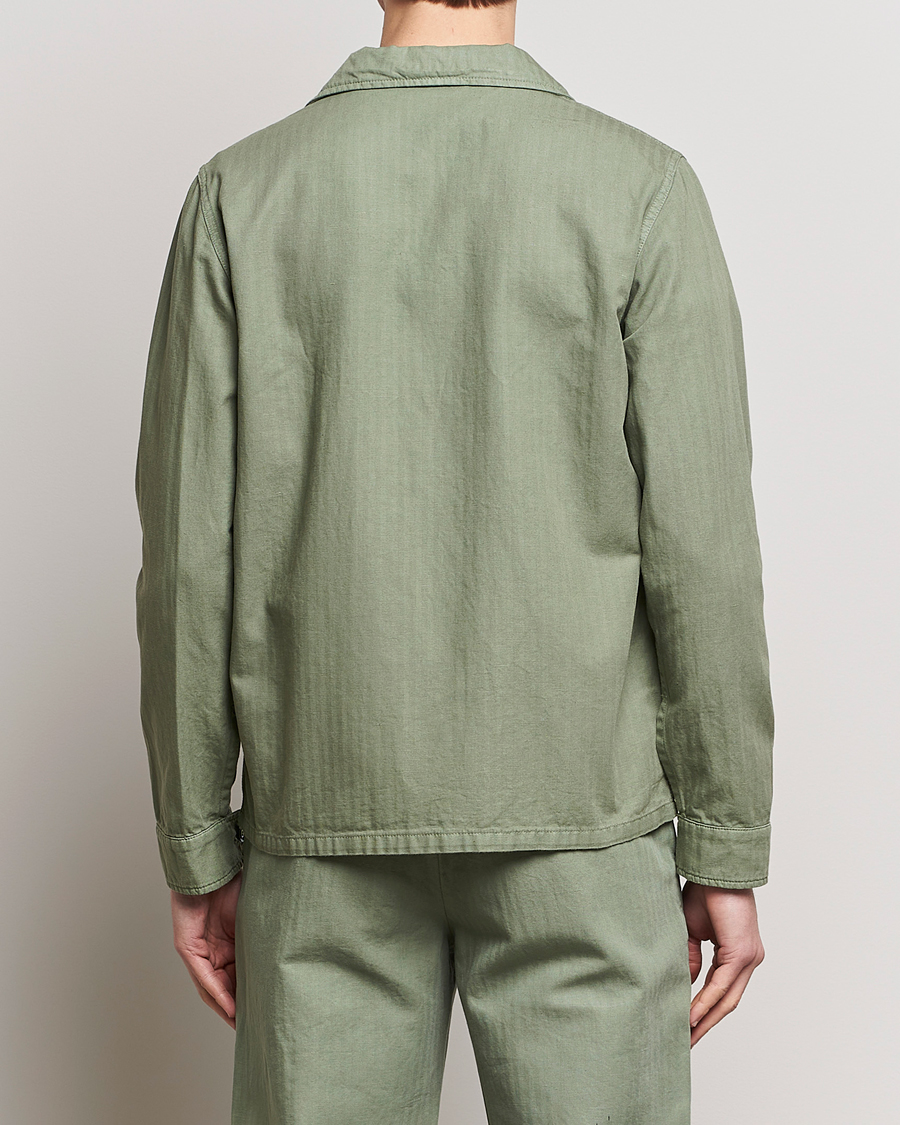 Herren | Jacken | Aspesi | Cotton Herringbone Shirt Jacket Sage