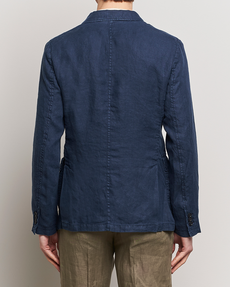 Herren | Sakkos | Aspesi | Sugimoto Double Breasted Hemp Blazer Navy