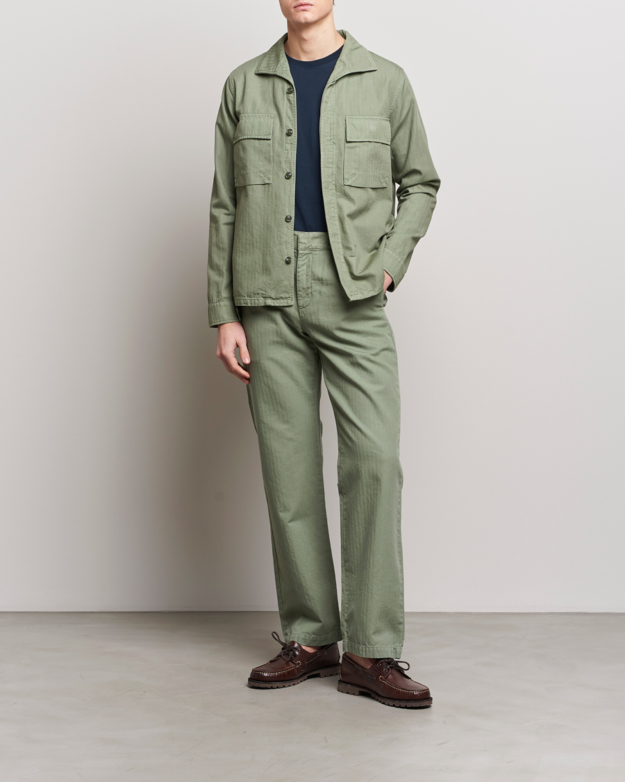 Herren | Hosen | Aspesi | Cotton Herringbone Pants Sage