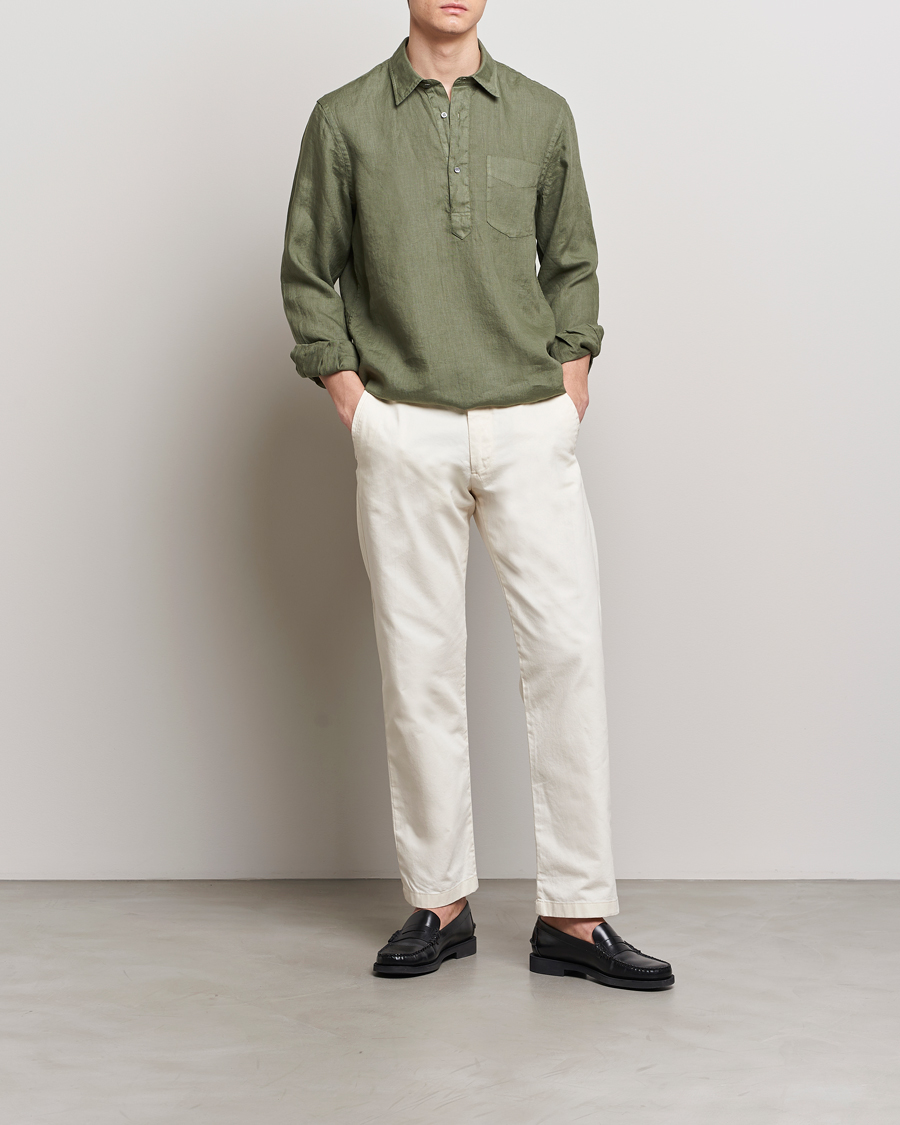 Herren | Hemden | Aspesi | Linen Popover Shirt Military