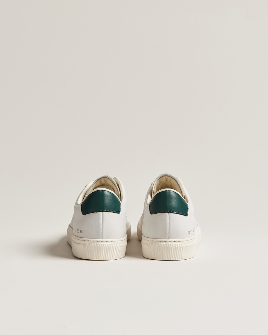 Herren | Common Projects Retro Pebbled Nappa Leather Sneaker White/Green | Common Projects | Retro Pebbled Nappa Leather Sneaker White/Green