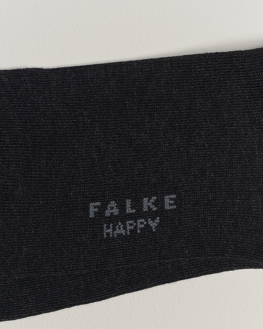 Herren | Falke | Falke | Happy 2-Pack Cotton Socks Anthracite Melange