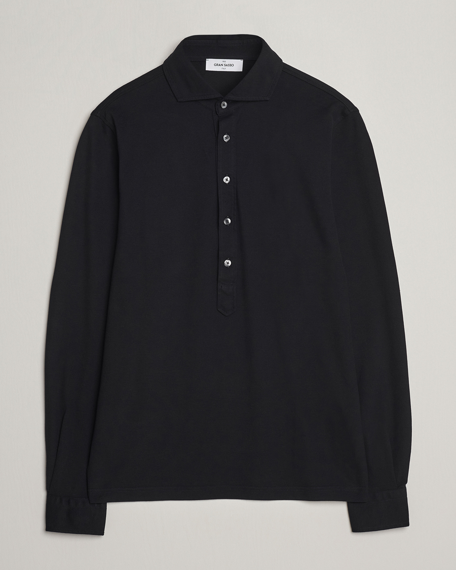 Herren | Hemden | Gran Sasso | Popover Shirt Black