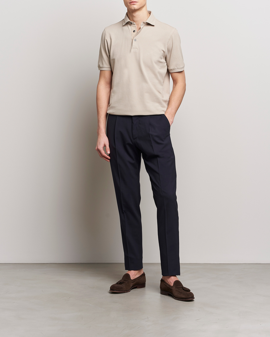 Herren | Poloshirts | Gran Sasso | Washed Polo Beige Melange