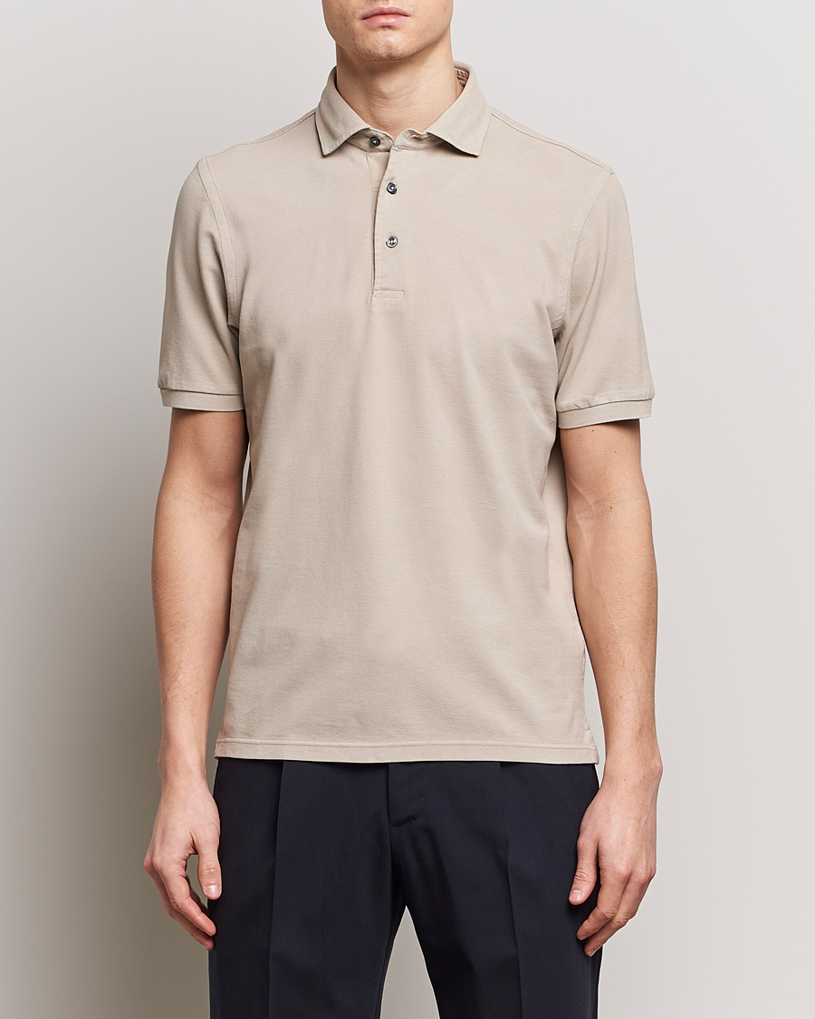 Herren | Poloshirts | Gran Sasso | Washed Polo Beige Melange