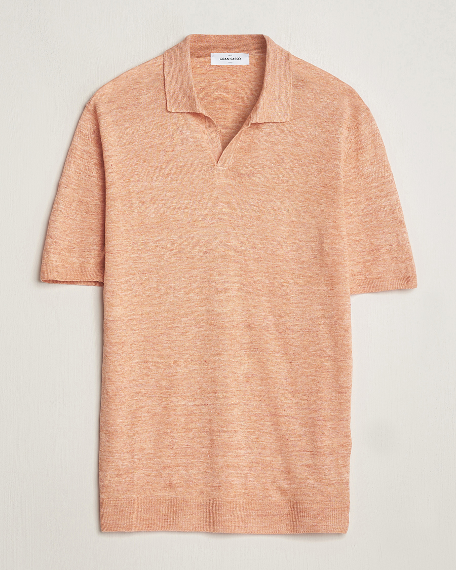 Herren | Poloshirts | Gran Sasso | Knitted Linen Polo Orange