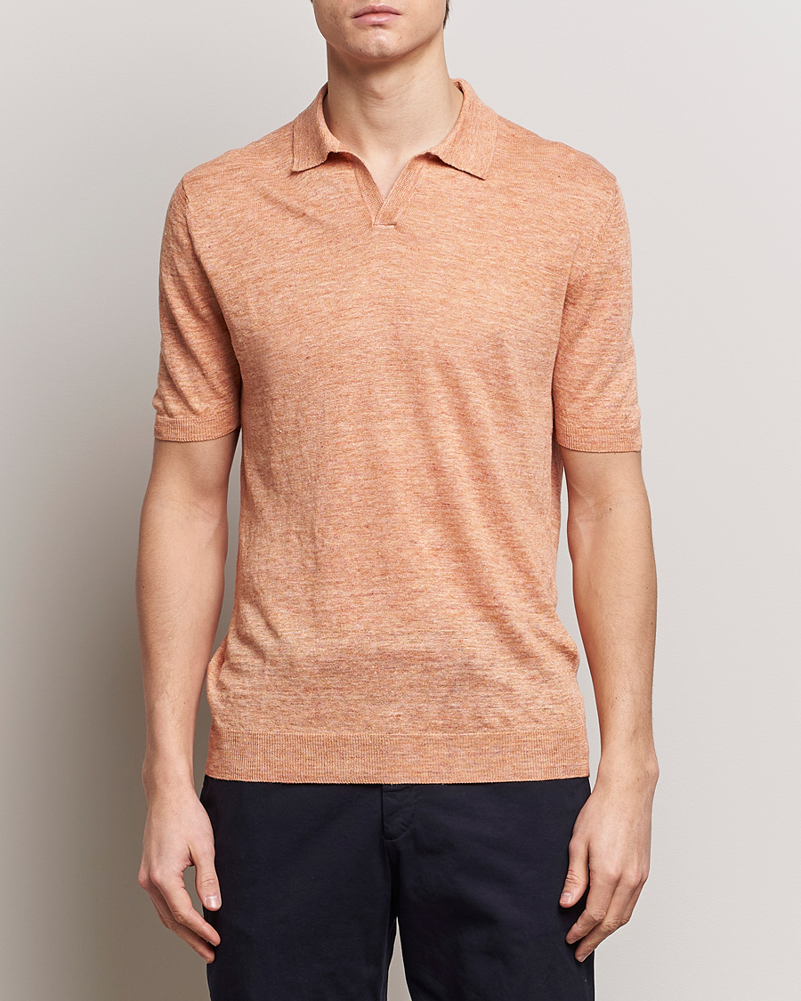 Herren |  | Gran Sasso | Knitted Linen Polo Orange