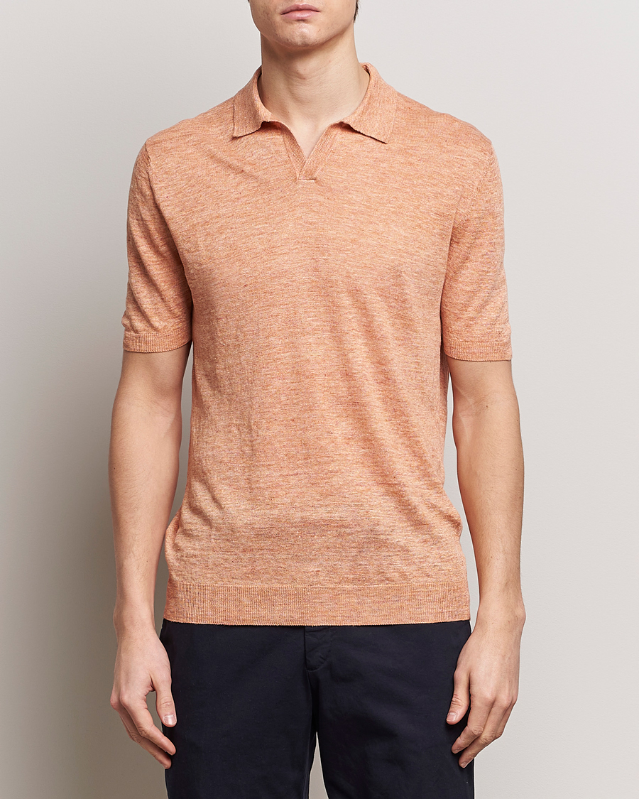 Herren | Poloshirts | Gran Sasso | Knitted Linen Polo Orange