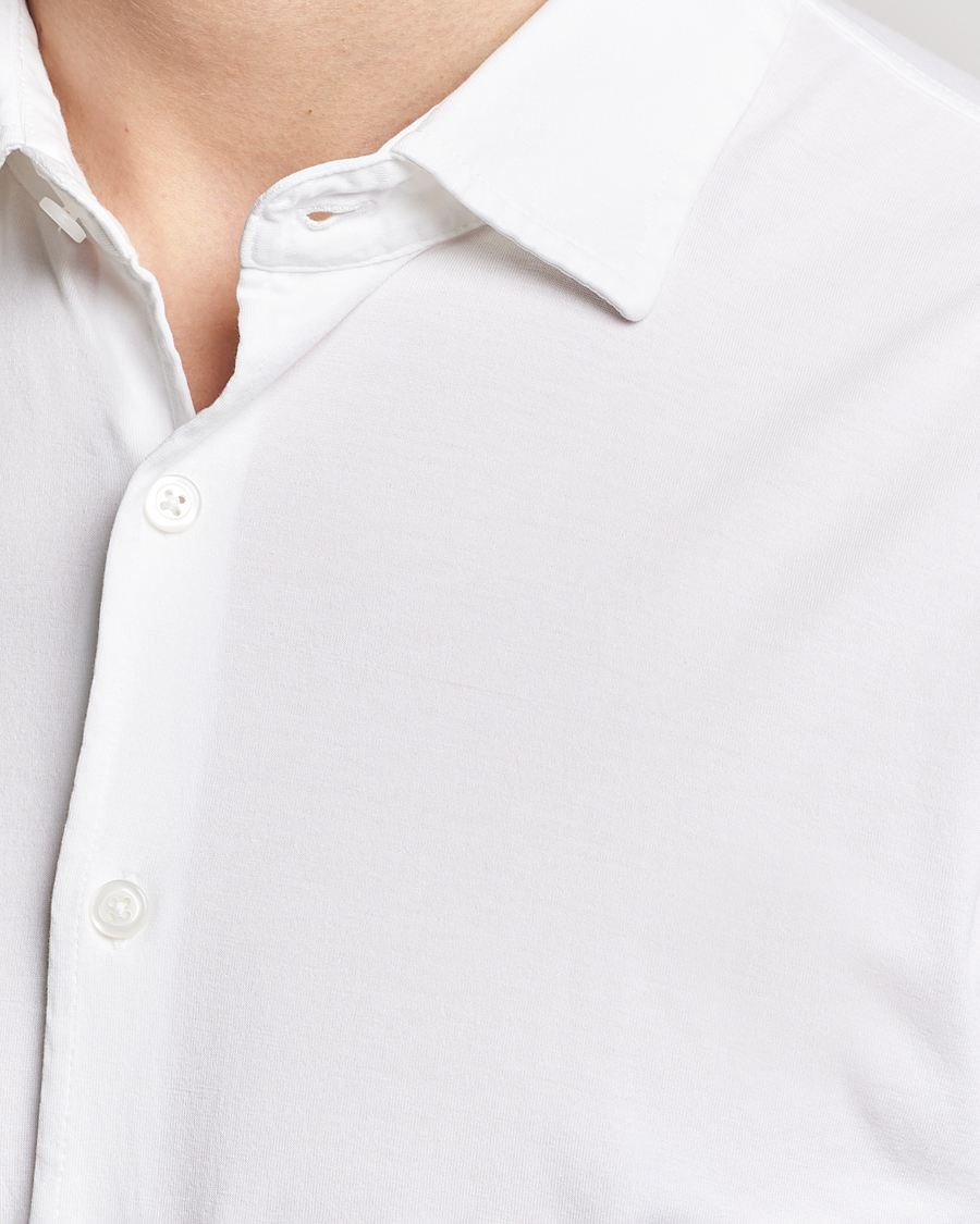 Herren | Hemden | Gran Sasso | Washed Cotton Jersey Shirt White