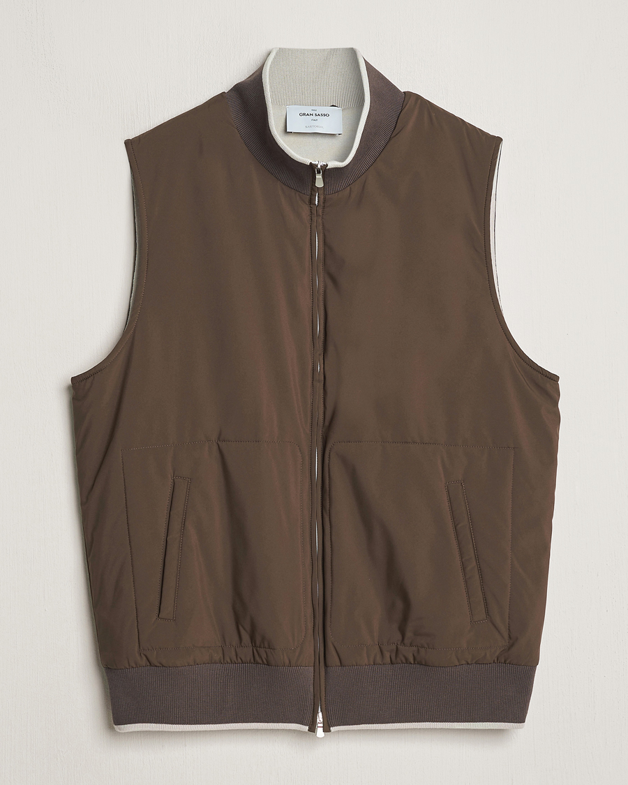 Herren | Jacken | Gran Sasso | Nylon Light Padded Gilet Dark Brown