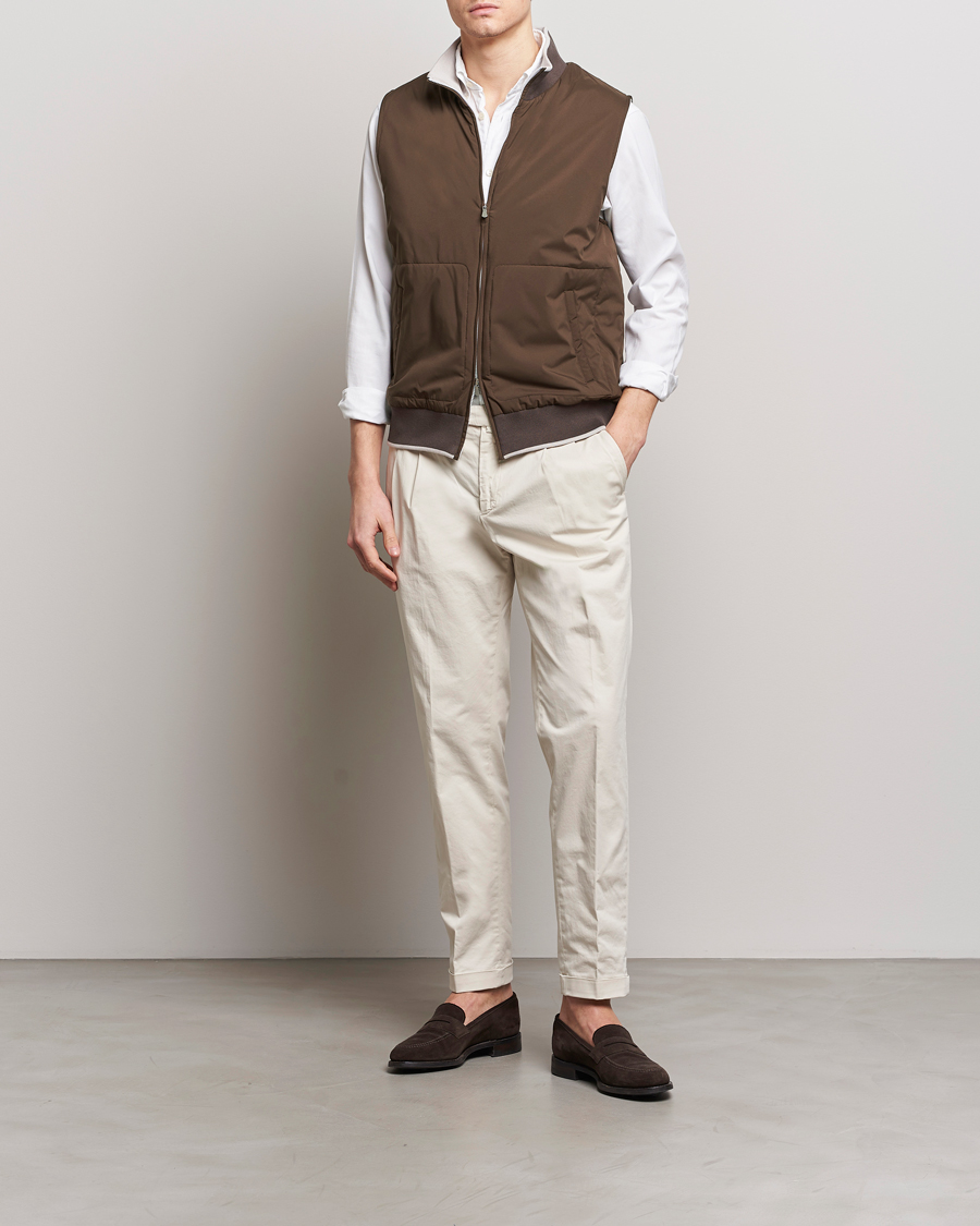 Herren | Jacken | Gran Sasso | Nylon Light Padded Gilet Dark Brown