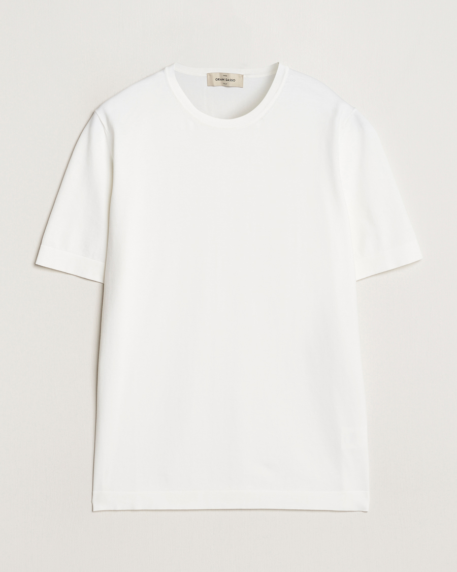 Herren | T-Shirts | Gran Sasso | Cotton Knitted Crew Neck T-Shirt White