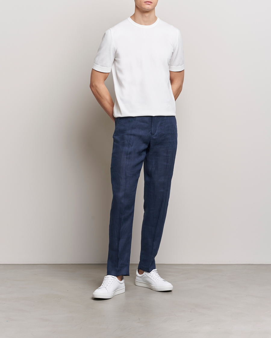 Herren | T-Shirts | Gran Sasso | Cotton Knitted Crew Neck T-Shirt White