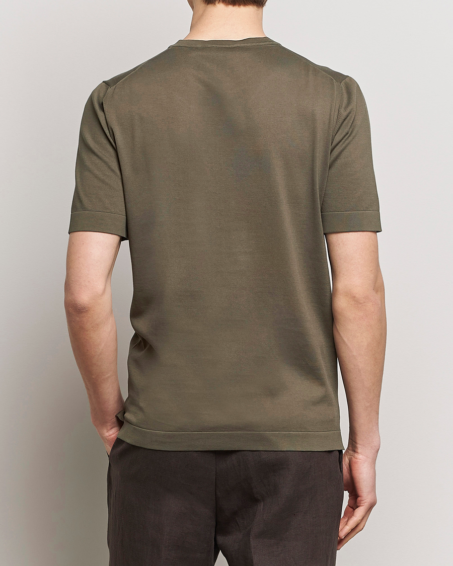 Herren | T-Shirts | Gran Sasso | Cotton Knitted Crew Neck T-Shirt Dark Brown