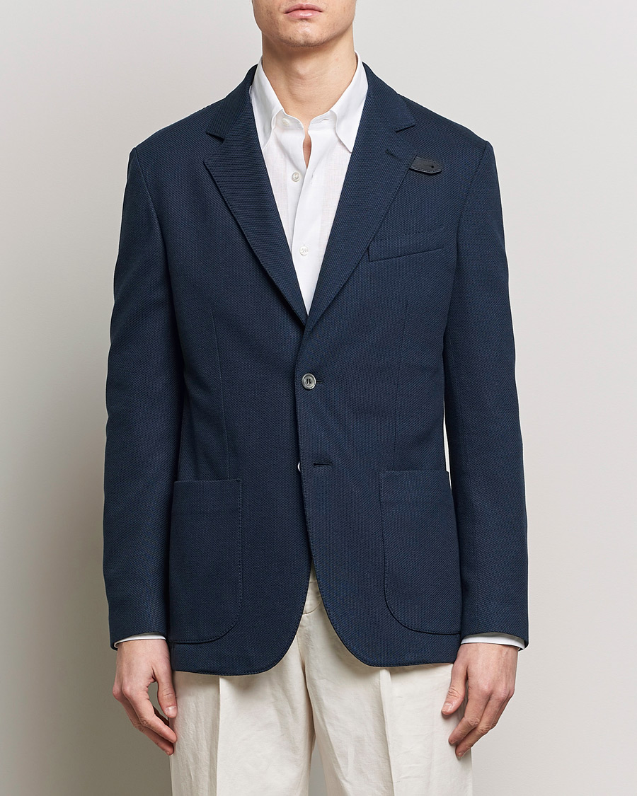 Herren | Sakkos | Brioni | Cotton/Silk Jersey Blazer Navy