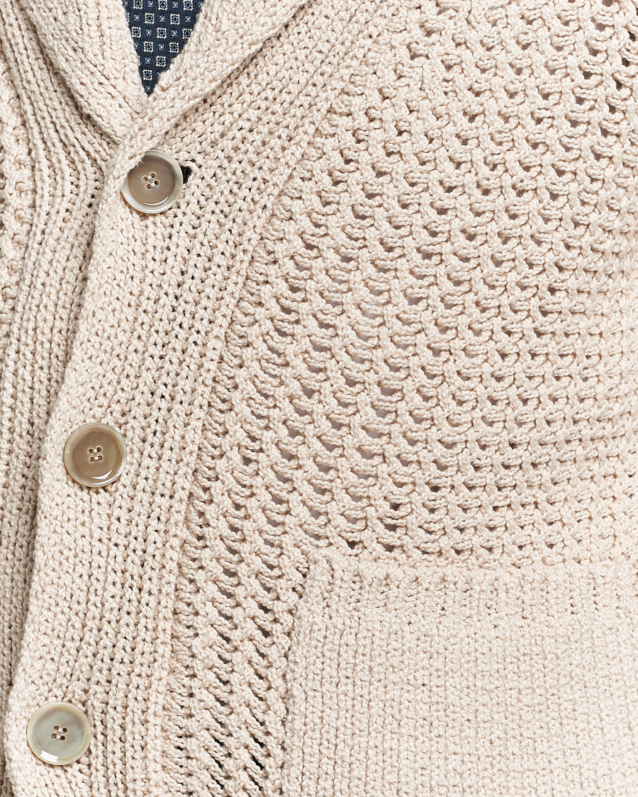 Herren | Pullover | Brioni | Cotton/Wool Shawl Cardigan Light Beige